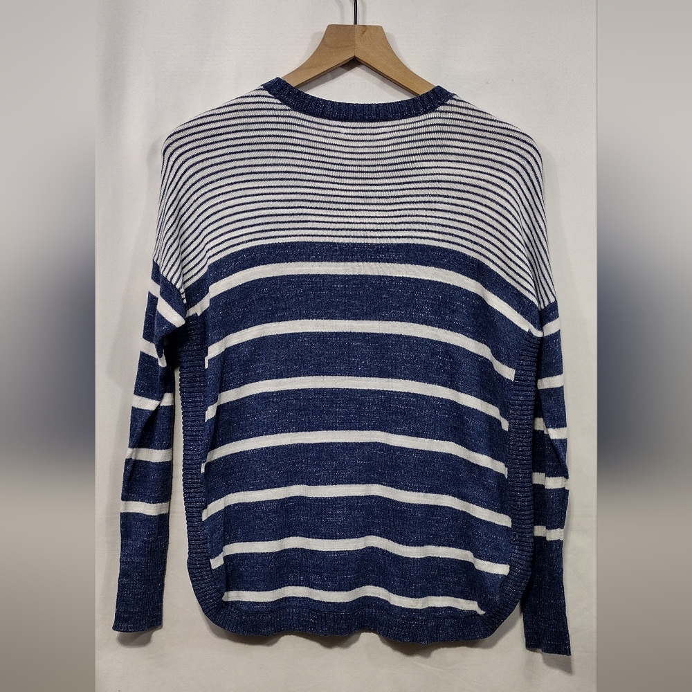 Vineyard Vines Stripped Sweater Women's XS Blue White Retro 90s Y2K Oversized - Picture 5 of 8